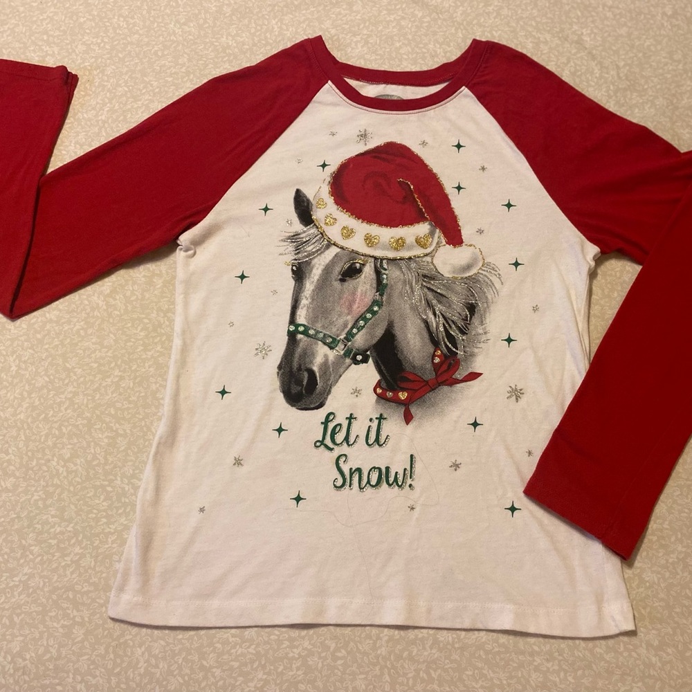 Girls XL(14-16) Long Sleeve Christmas Tee Shirt